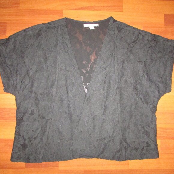 Love 21 Black Lace Lined Bolero Jacket - Picture 6 of 8